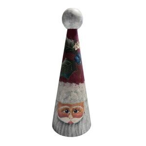 Handmade Hand Painted Cone Santa